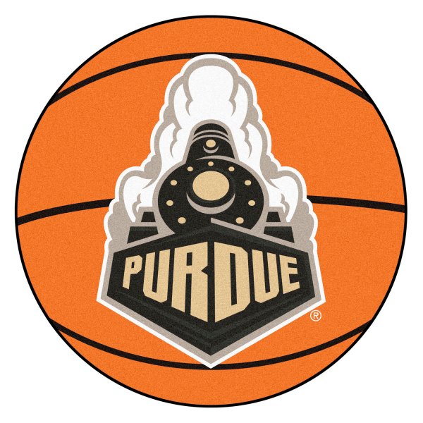 FanMats® - Purdue University 27" Dia Nylon Face Basketball Ball Floor Mat with "Train" Logo