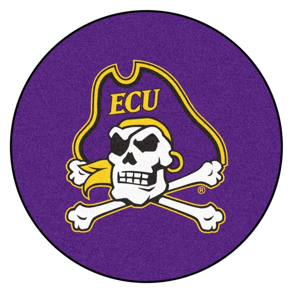 FanMats® - East Carolina University 27" Dia Nylon Face Floor Mat with "Pirate Skull" Logo