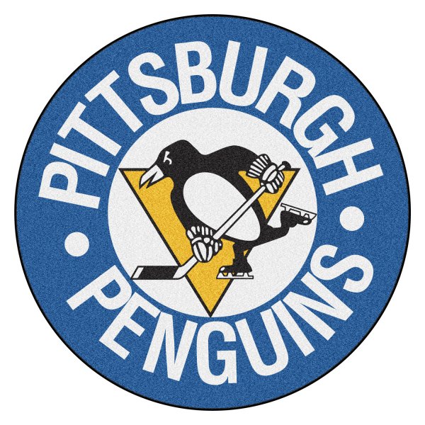 FanMats® - Pittsburgh Penguins 27" Dia Nylon Face Hockey Puck Floor Mat
