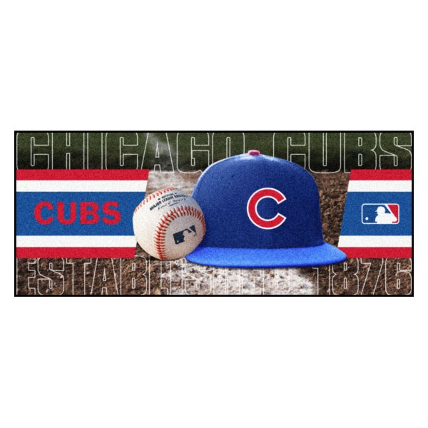 FanMats® - Chicago Cubs 30" x 72" Nylon Face Baseball Runner Mat with "Circular Cubs" Primary Logo