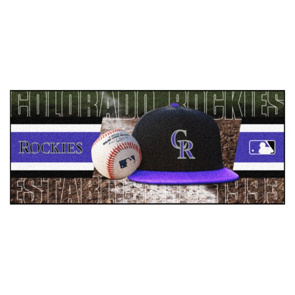 FanMats® - Colorado Rockies 30" x 72" Nylon Face Baseball Runner Mat with "CR" Logo