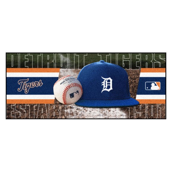 FanMats® - Detroit Tigers 30" x 72" Nylon Face Baseball Runner Mat with "D" Logo