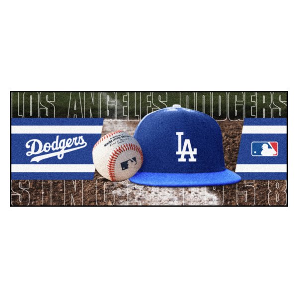 FanMats® - Los Angeles Dodgers 30" x 72" Nylon Face Baseball Runner Mat with "LA" Logo