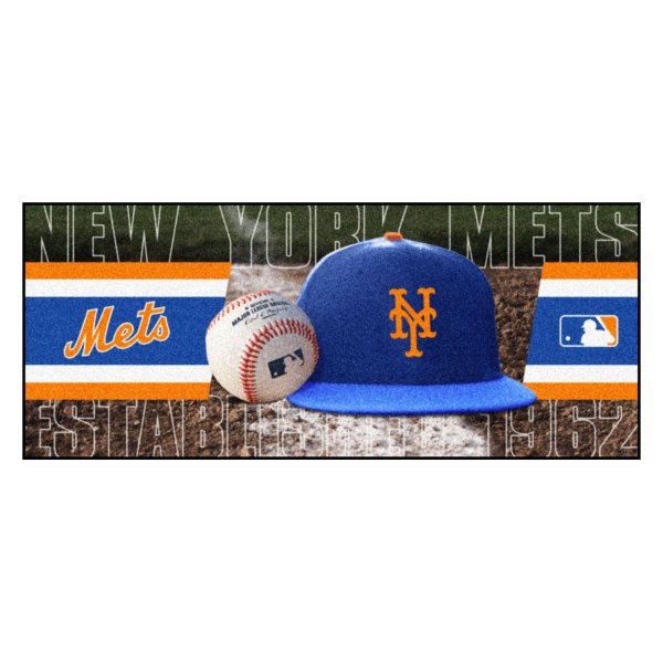 FanMats® - New York Mets 30" x 72" Nylon Face Baseball Runner Mat with "Mets" Wordmark