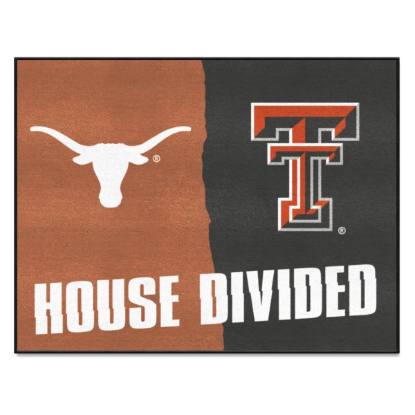 FanMats® - University of Texas/Texas Tech University 33.75" x 42.5" Nylon Face House Divided Floor Mat