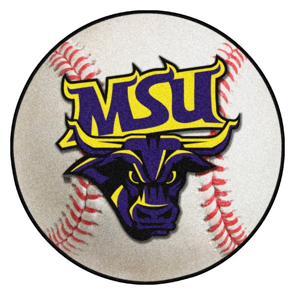 FanMats® - Minnesota State University (Mankato) 27" Dia Nylon Face Baseball Ball Floor Mat with "MSU & Maverick" Logo
