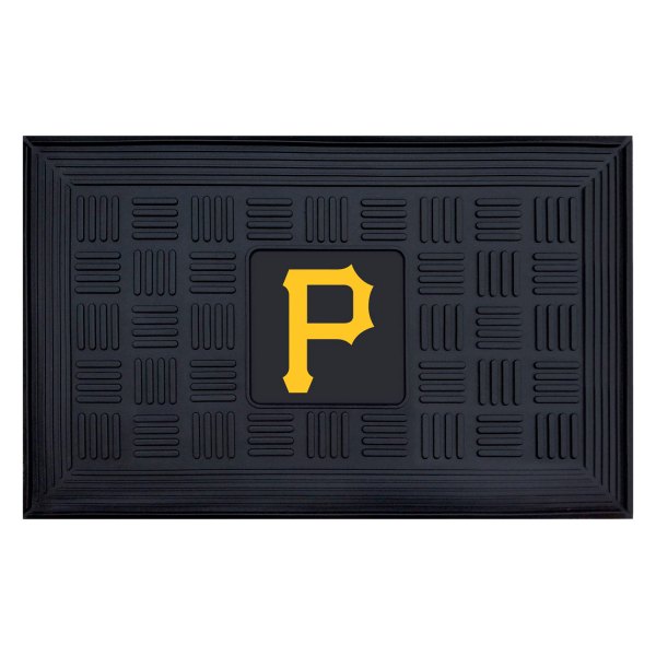 FanMats® - Pittsburgh Pirates 19.5" x 31.25" Ridged Vinyl Door Mat with "P" Logo