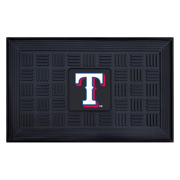 FanMats® - Texas Rangers 19.5" x 31.25" Ridged Vinyl Door Mat with "T" Logo