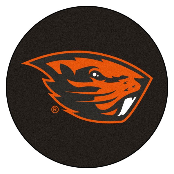 FanMats® - Oregon State University 27" Dia Nylon Face Hockey Puck Floor Mat with "Beaver" Logo