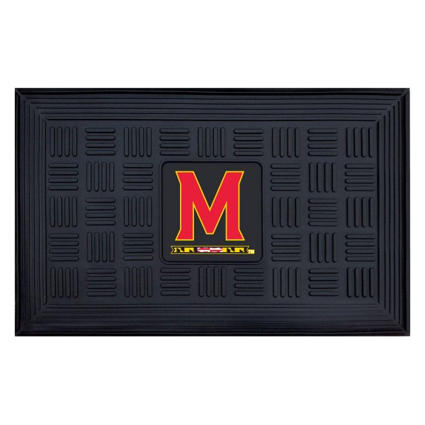 FanMats® - University of Maryland 19.5" x 31.25" Ridged Vinyl Door Mat with "M & Flag Strip" Logo