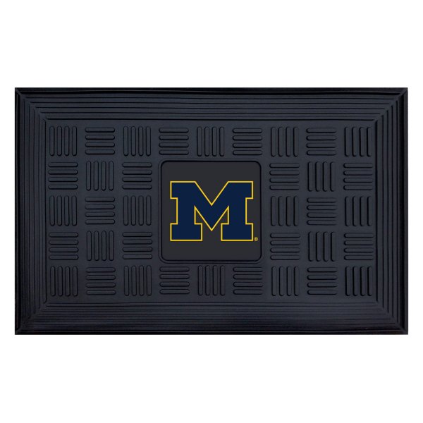 FanMats® - University of Michigan 19.5" x 31.25" Ridged Vinyl Door Mat with "Block M" Logo