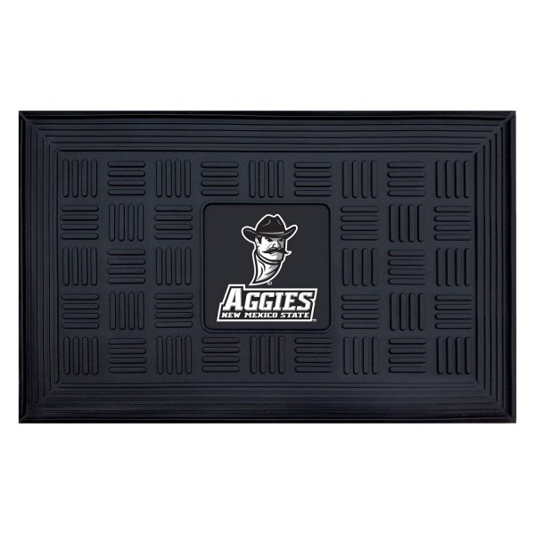 FanMats® - New Mexico State University 19.5" x 31.25" Ridged Vinyl Door Mat with "Pistol Pete" Logo & Wordmark