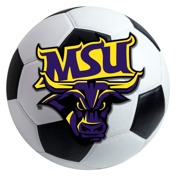 FanMats® - Minnesota State University (Mankato) 27" Dia Nylon Face Soccer Ball Floor Mat with "MSU & Maverick" Logo
