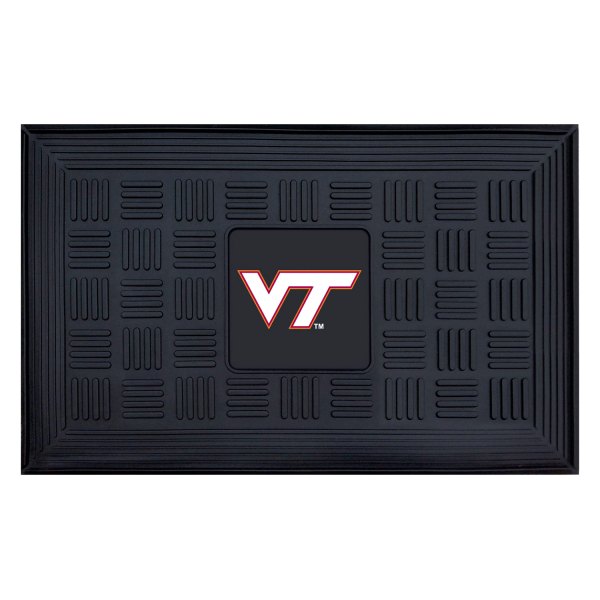 FanMats® - Virginia Tech 19.5" x 31.25" Ridged Vinyl Door Mat with "VT" Logo