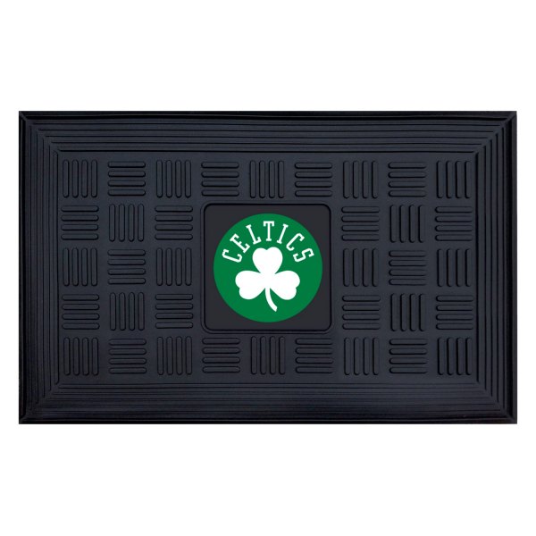 FanMats® - Boston Celtics 19.5" x 31.25" Ridged Vinyl Door Mat with "Clover & Celtics" Logo