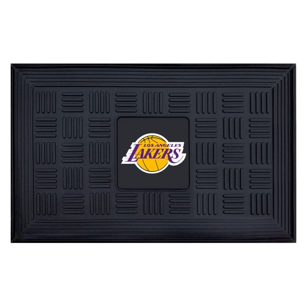 FanMats® - Los Angeles Lakers 19.5" x 31.25" Ridged Vinyl Door Mat with "Lakers Primary" Logo