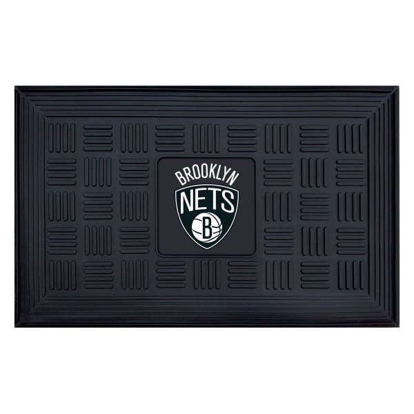 FanMats® - Brooklyn Nets 19.5" x 31.25" Ridged Vinyl Door Mat with "Nets & B Shield" Logo