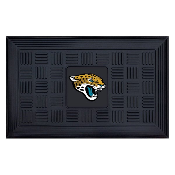 FanMats® - Jacksonville Jaguars 19.5" x 31.25" Ridged Vinyl Door Mat with "Jaguar" Logo