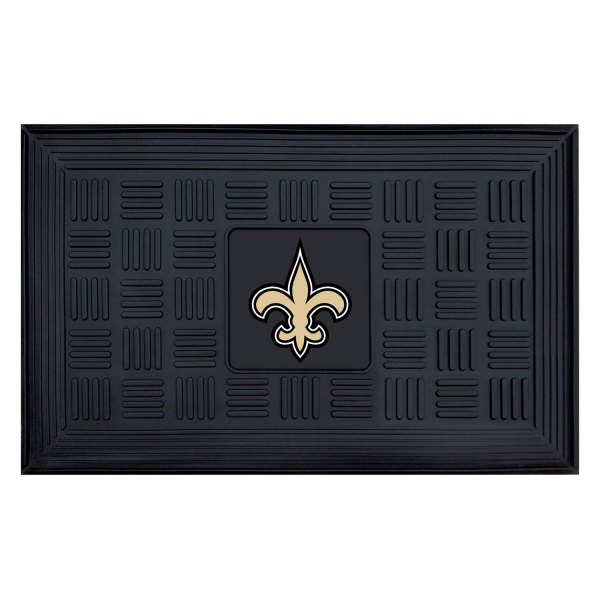 FanMats® - New Orleans Saints 19.5" x 31.25" Ridged Vinyl Door Mat with "Fluer-De-Lis" Logo