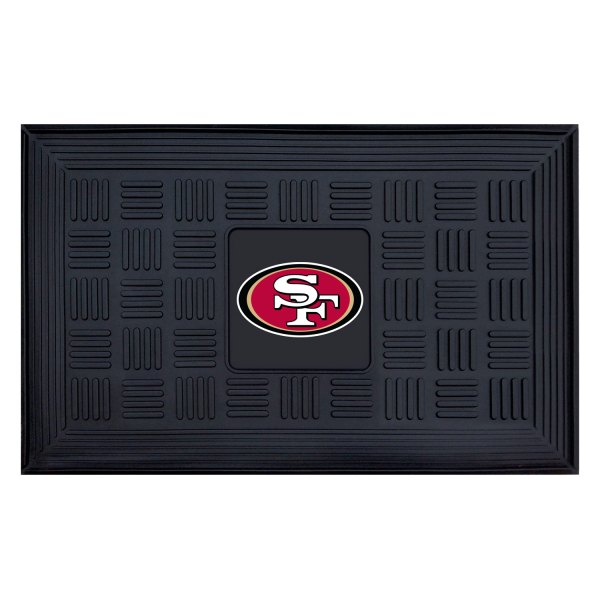 FanMats® - San Francisco 49ers 19.5" x 31.25" Ridged Vinyl Door Mat with "Oval 49ers" Logo