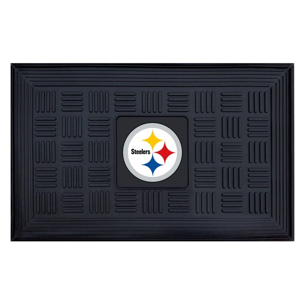 FanMats® - Pittsburgh Steelers 19.5" x 31.25" Ridged Vinyl Door Mat with "Steelers" Logo