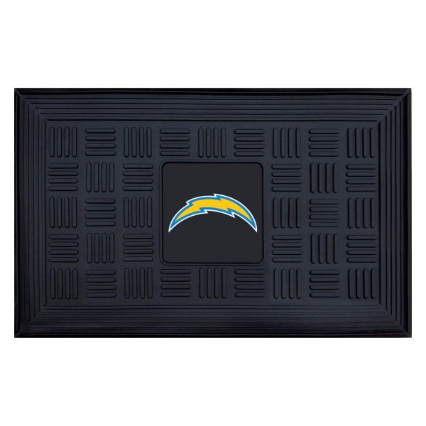 FanMats® - Los Angeles Chargers 19.5" x 31.25" Ridged Vinyl Door Mat with "Lightening Bolt" Logo