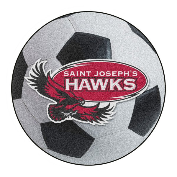 FanMats® - St. Joseph's University 27" Dia Nylon Face Soccer Ball Floor Mat with "Hawk & SJU" Logo