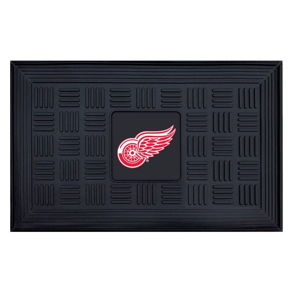FanMats® - Detroit Red Wings 19.5" x 31.25" Ridged Vinyl Door Mat with "Winged Wheel" Primary Logo