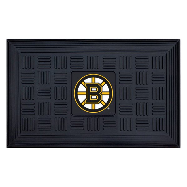 FanMats® - Boston Bruins 19.5" x 31.25" Ridged Vinyl Door Mat with "Spoked-B" Logo