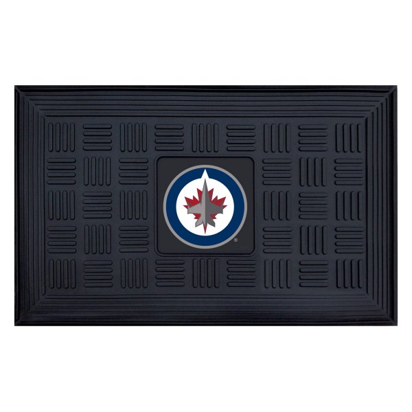 FanMats® - Winnipeg Jets 19.5" x 31.25" Ridged Vinyl Door Mat with "Jets Primary" Logo