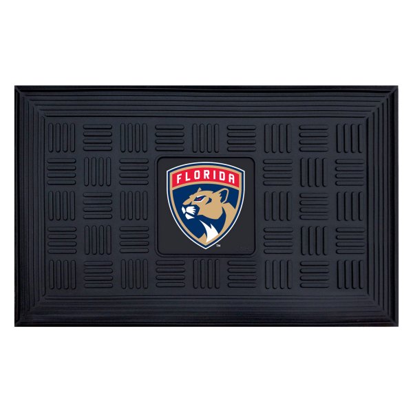 FanMats® - Florida Panthers 19.5" x 31.25" Ridged Vinyl Door Mat with "Shield Panthers" Logo