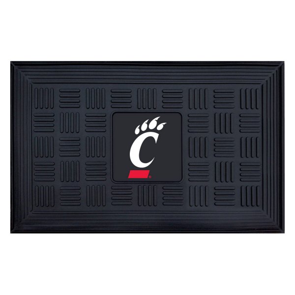 FanMats® - University of Cincinnati 19.5" x 31.25" Ridged Vinyl Door Mat with "C Bear Claw" Logo