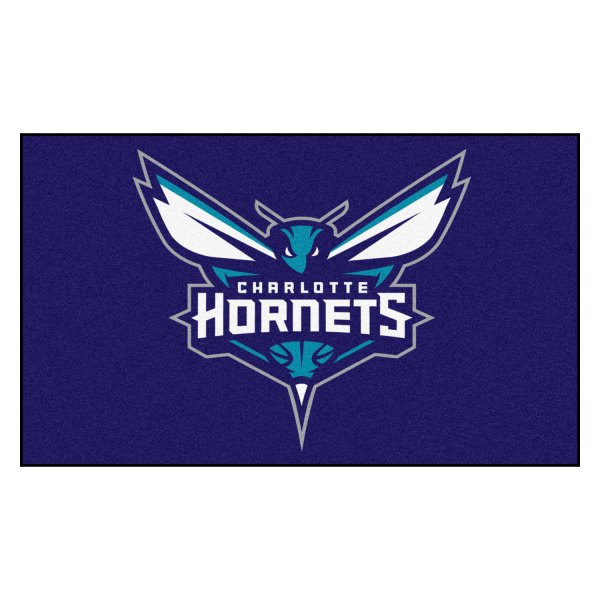 FanMats® - Charlotte Hornets 19" x 30" Nylon Face Starter Mat with "Hornet with Wordmark" Logo