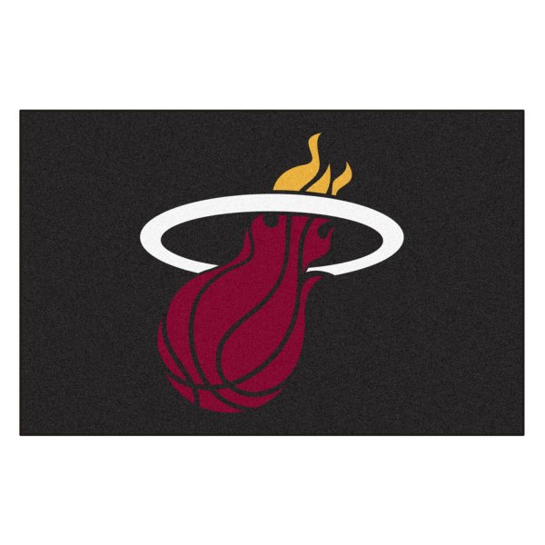 FanMats® - Miami Heat 19" x 30" Nylon Face Starter Mat with "Flaming Basketball" Logo