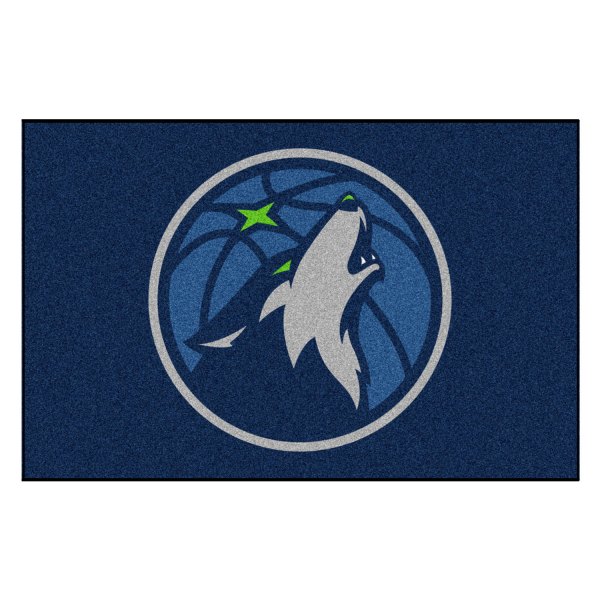 FanMats® - Minnesota Timberwolves 19" x 30" Nylon Face Starter Mat with "Basketball & Wolf" Partial Logo