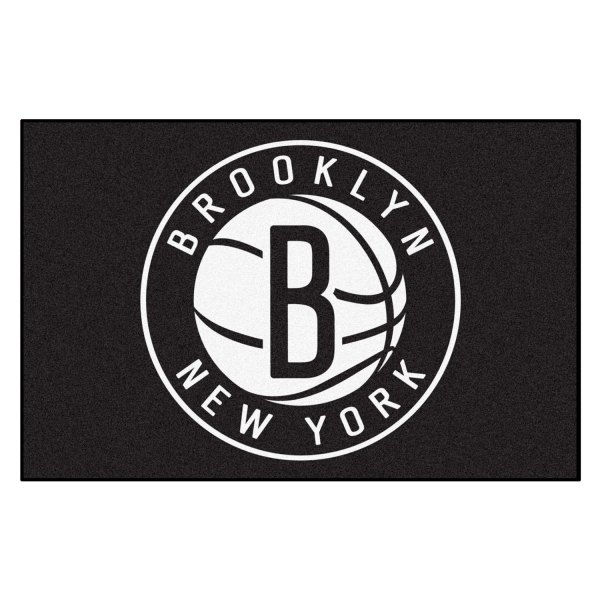 FanMats® - Brooklyn Nets 19" x 30" Nylon Face Starter Mat with "Circular Brooklyn New York B" Logo