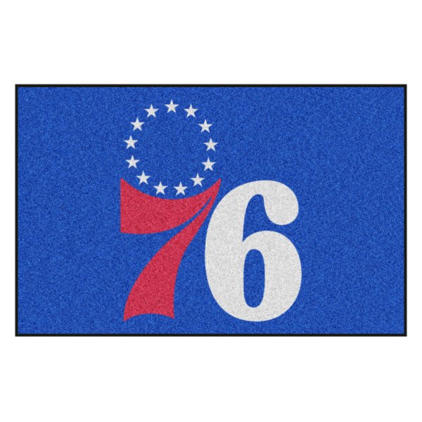 FanMats® - Philadelphia 76ers 19" x 30" Nylon Face Starter Mat with "76 & Stars" Primary Logo