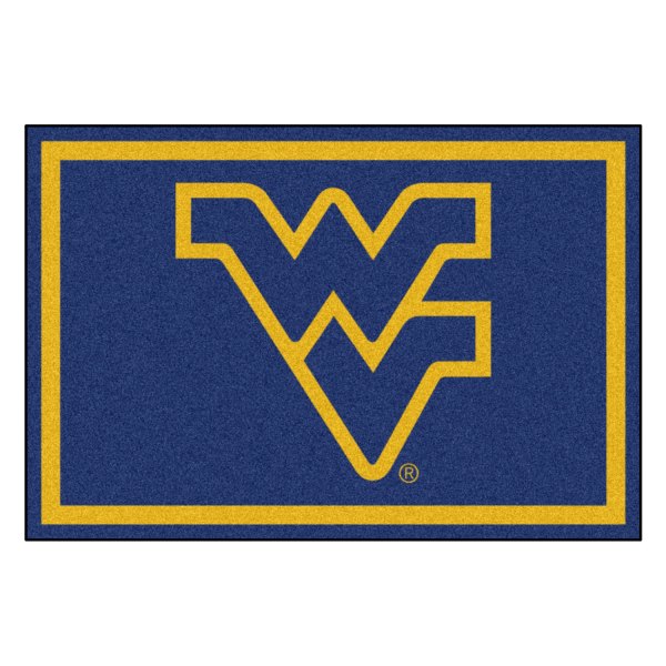 FanMats® - West Virginia University 60" x 96" Nylon Face Ultra Plush Floor Rug with "WV" Logo