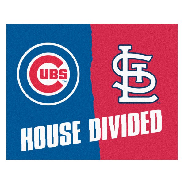 FanMats® - Chicago Cubs/St. Louis Cardinals 33.75" x 42.5" Nylon Face House Divided Floor Mat