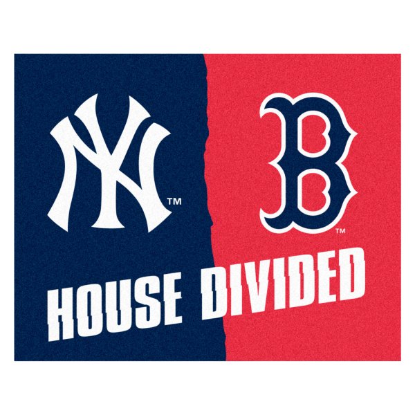 FanMats® - New York Yankees/Boston Red Sox 33.75" x 42.5" Nylon Face House Divided Floor Mat