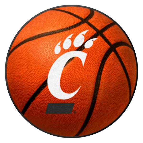 FanMats® - University of Cincinnati 27" Dia Nylon Face Basketball Ball Floor Mat with "C Bear Claw" Logo