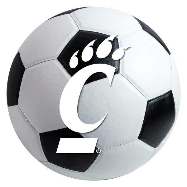 FanMats® - University of Cincinnati 27" Dia Nylon Face Soccer Ball Floor Mat with "C Bear Claw" Logo