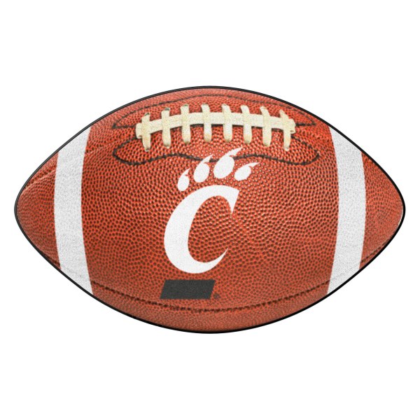 FanMats® - University of Cincinnati 20.5" x 32.5" Nylon Face Football Ball Floor Mat with "C Bear Claw" Logo