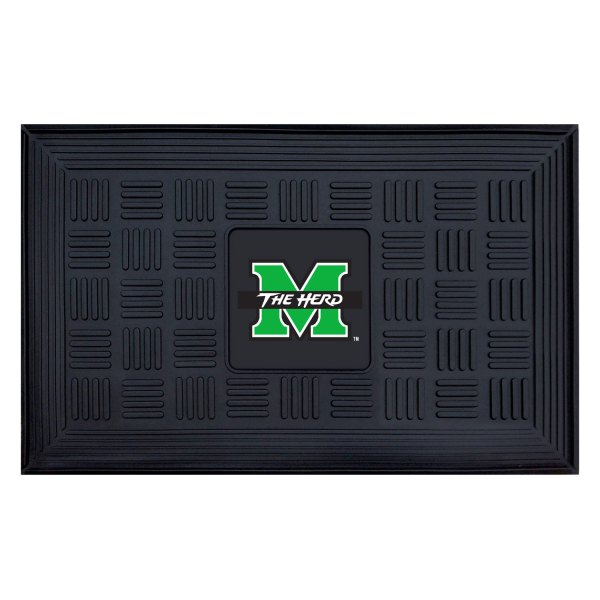 FanMats® - Marshall University 19.5" x 31.25" Ridged Vinyl Door Mat with "Bison Head & M" Logo