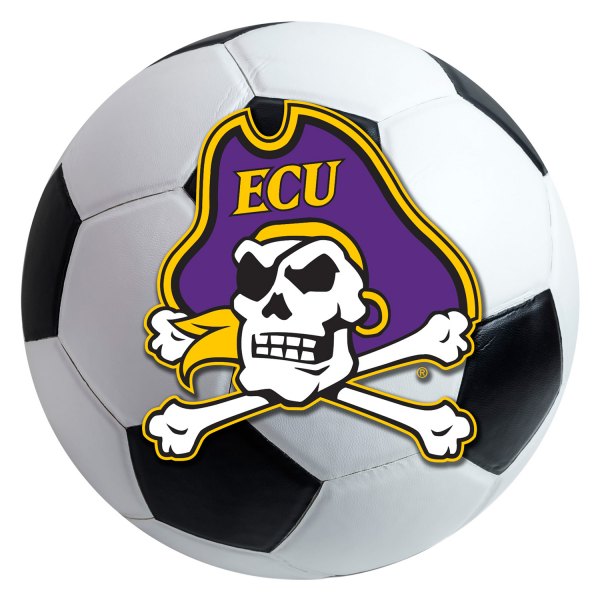 FanMats® - East Carolina University 27" Dia Nylon Face Soccer Ball Floor Mat with "Pirate Skull" Logo