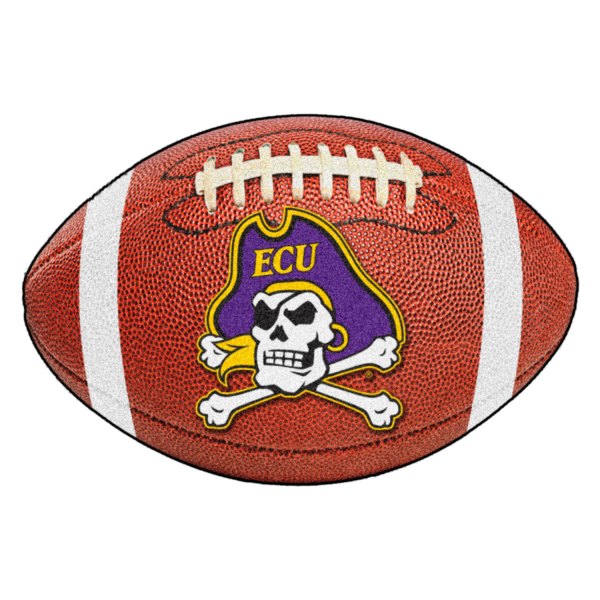 FanMats® - East Carolina University 20.5" x 32.5" Nylon Face Football Ball Floor Mat with "Pirate Skull" Logo