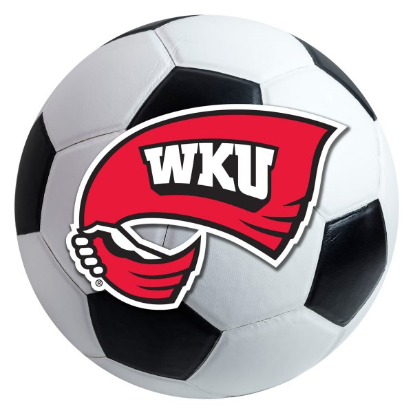 FanMats® - Western Kentucky University 27" Dia Nylon Face Soccer Ball Floor Mat with "Flag WKU" Logo