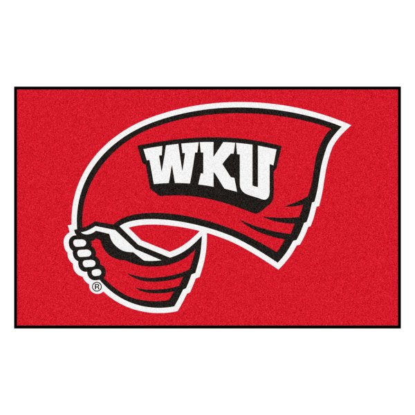 FanMats® - Western Kentucky University 60" x 96" Nylon Face Ulti-Mat with "Flag WKU" Logo