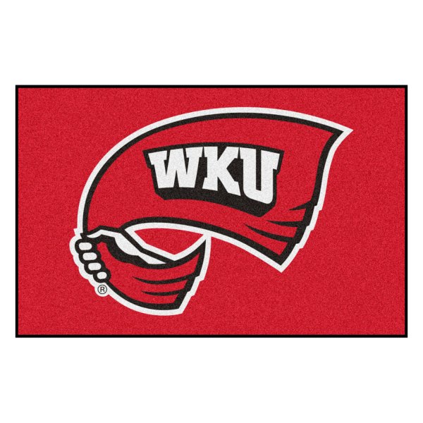 FanMats® - Western Kentucky University 19" x 30" Nylon Face Starter Mat with "Flag WKU" Logo