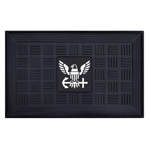 FanMats® - U.S. Navy 19.5" x 31.25" Ridged Vinyl Door Mat with "Navy's Crest" Logo
